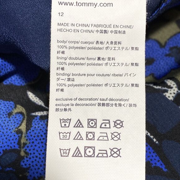 Tommy Hilfiger casual skirt size 12 blue print side pockets lined pleated preppy - Picture 7 of 7